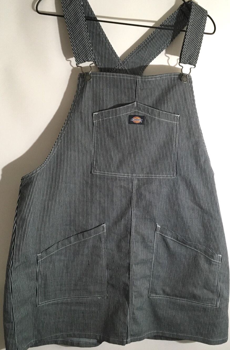 Dickies Hickory Women's Size 2XL Stripe Bib Front Pockets Overalls Dress